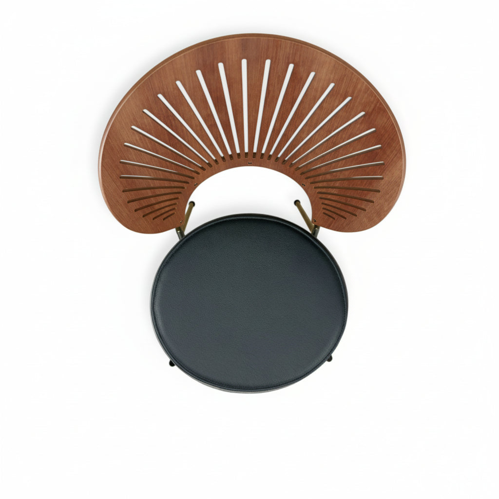 Almofada luxuosa para cadeira Nanna Ditzel Trinidad em couro preto