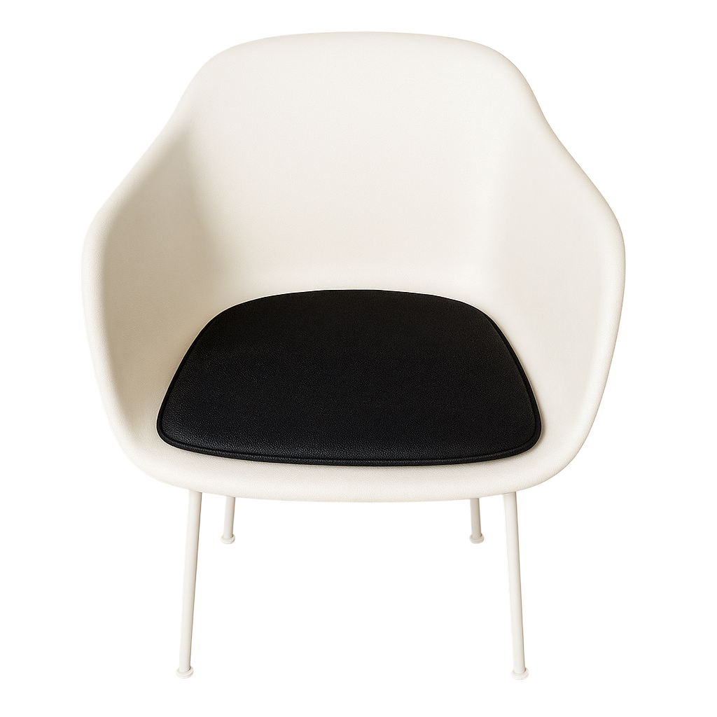 Almofada de luxo para a cadeira de poltrona de fibra muto em - couro preto