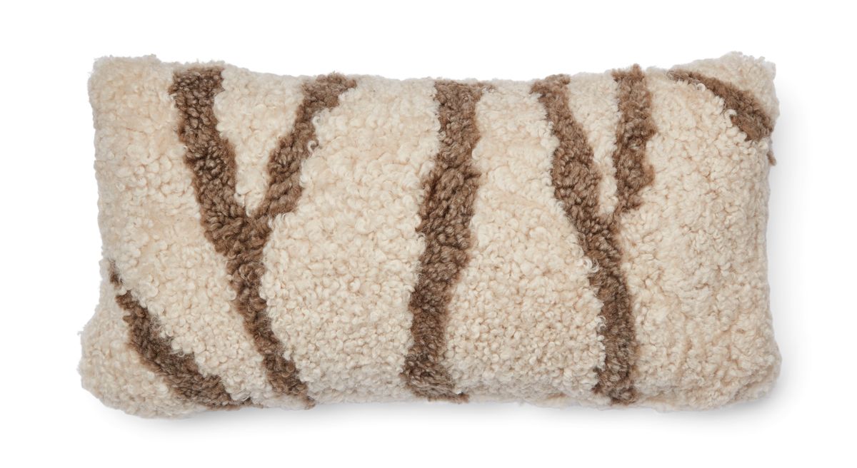 Almofada de pele de cordeiro zebra | Pêlo curto | Nova Zelândia | Dupla Face | 30x60cm