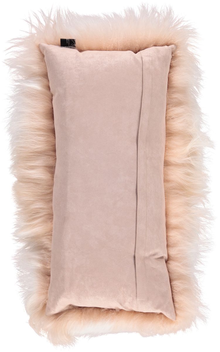 Almofada de pele de cordeiro | Cabelos compridos | Tibete | Caxemira | 28x56cm