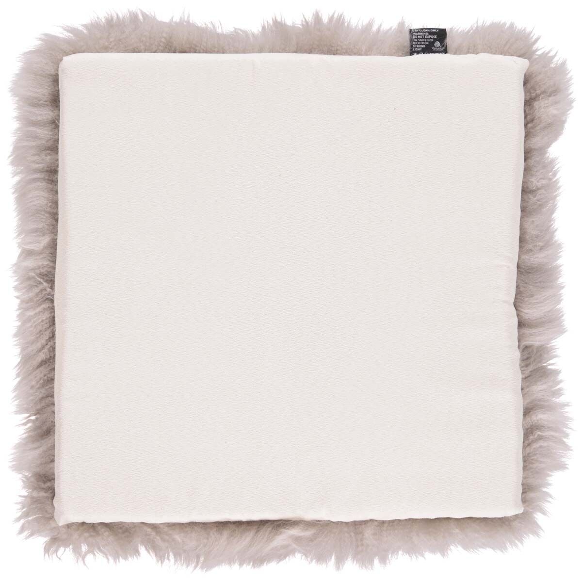 Almofada de assento com enchimento | Cabelos compridos | Nova Zelândia | 37x37cm