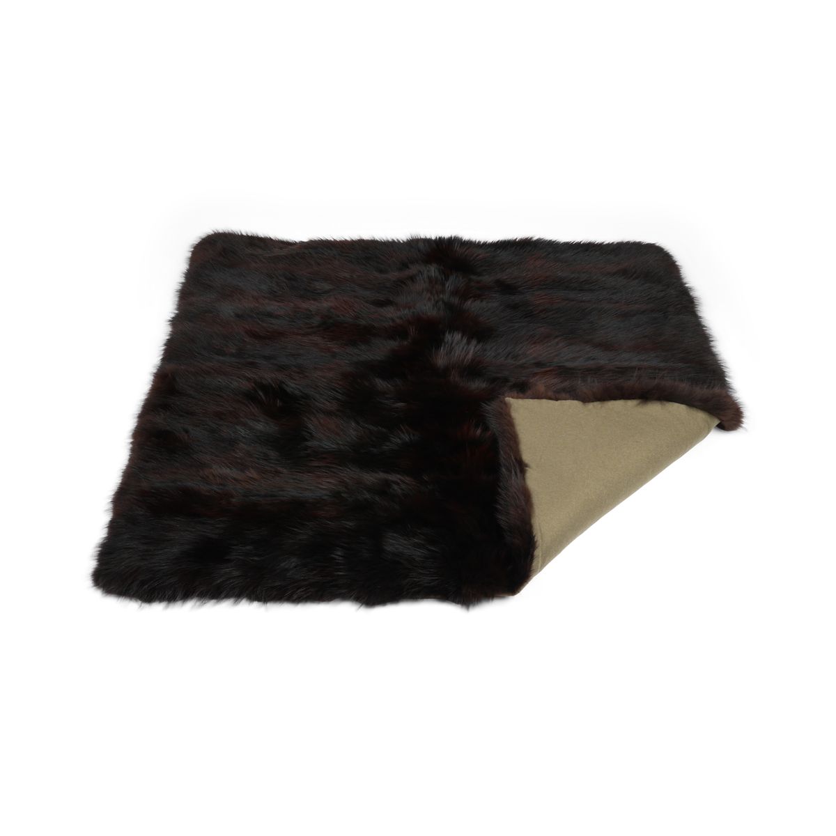 Xadrez raposa premium | Suporte de caxemira | Castanho escuro | 150x150cm