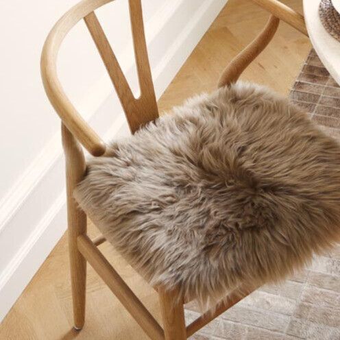 Almofada de assento com enchimento | Cabelos compridos | Nova Zelândia | 37x37cm