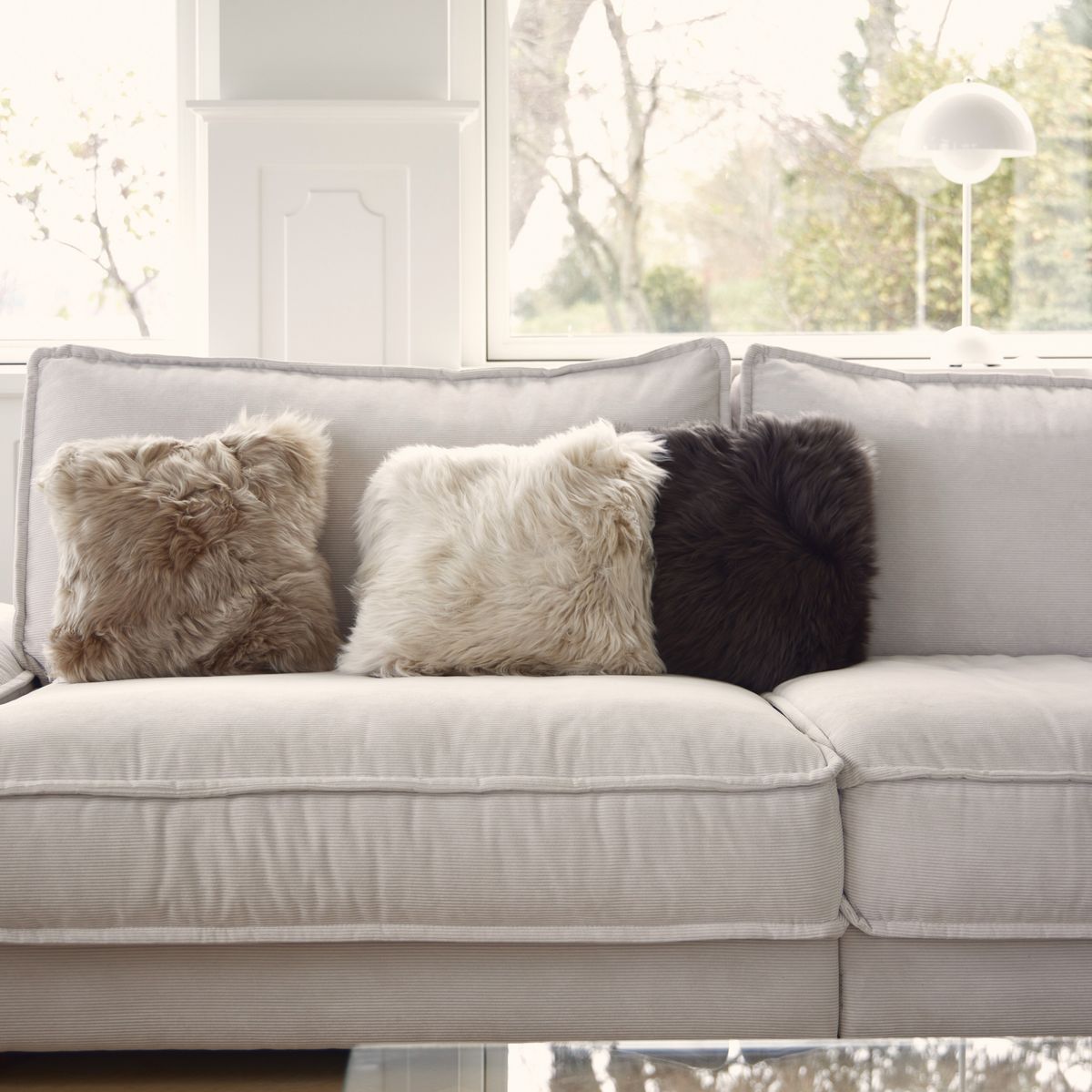 Almofada de pele de cordeiro | Cabelos compridos | Nova Zelândia | 35x35cm