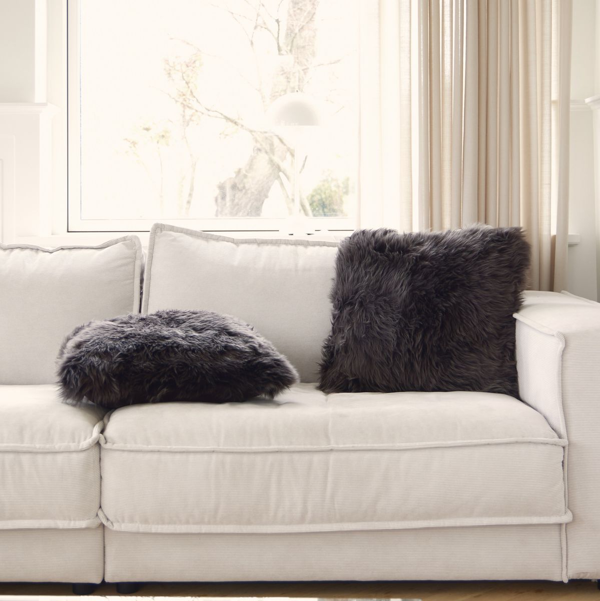 Almofada de pele de cordeiro | Cabelos compridos | Nova Zelândia | 50x50cm