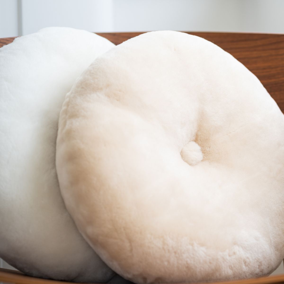 Almofada de pele de cordeiro | Mocassim | Dupla Face | Ø45cm