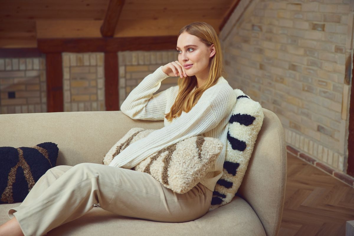 Almofada de pele de cordeiro zebra | Pêlo curto | Nova Zelândia | Dupla Face | 60x60cm