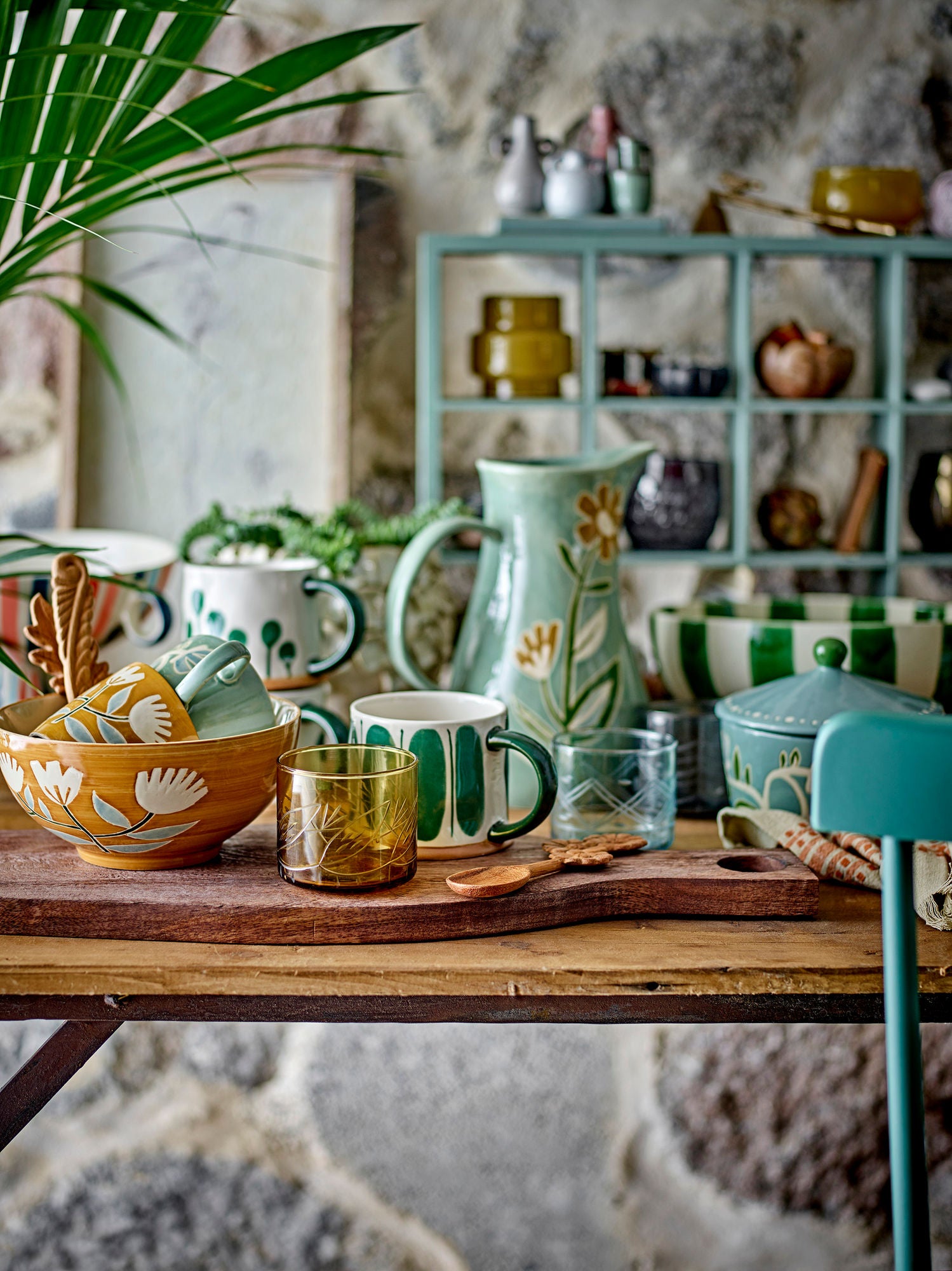 Coleção criativa jarros tangier, verde, grés