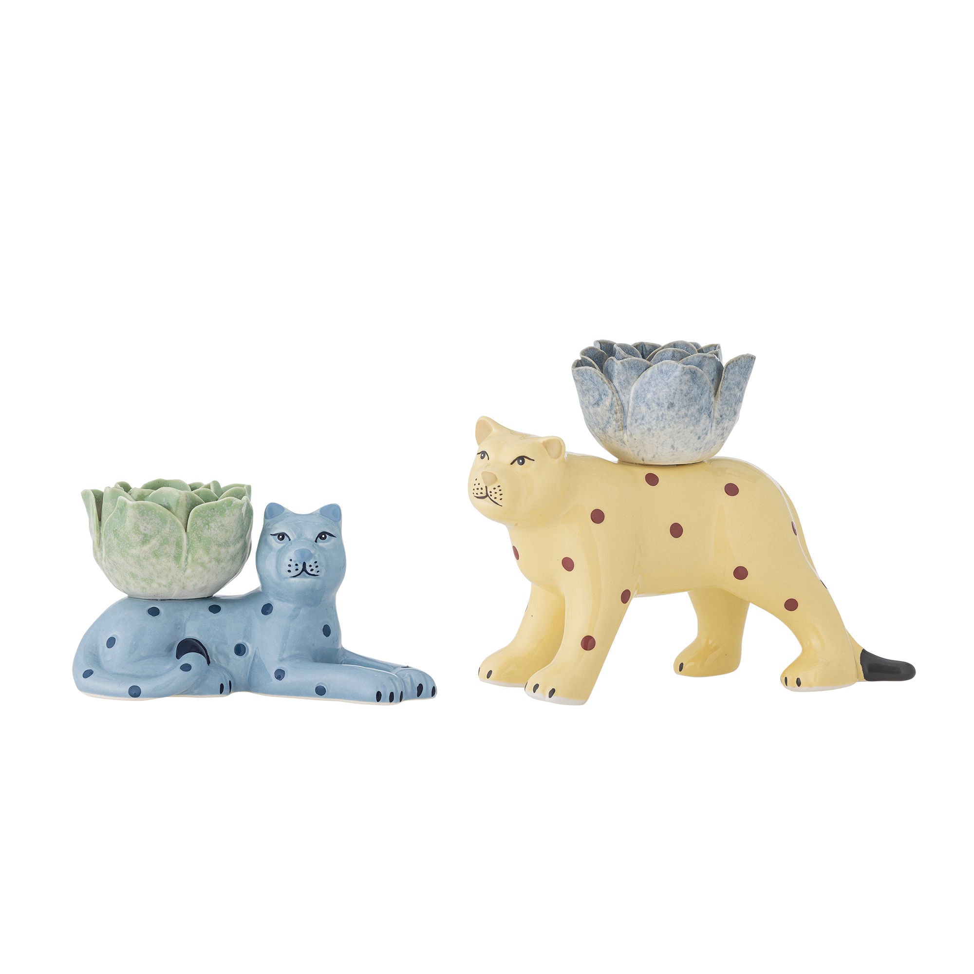 Bloomingville Rory Candlestick, azul, grés