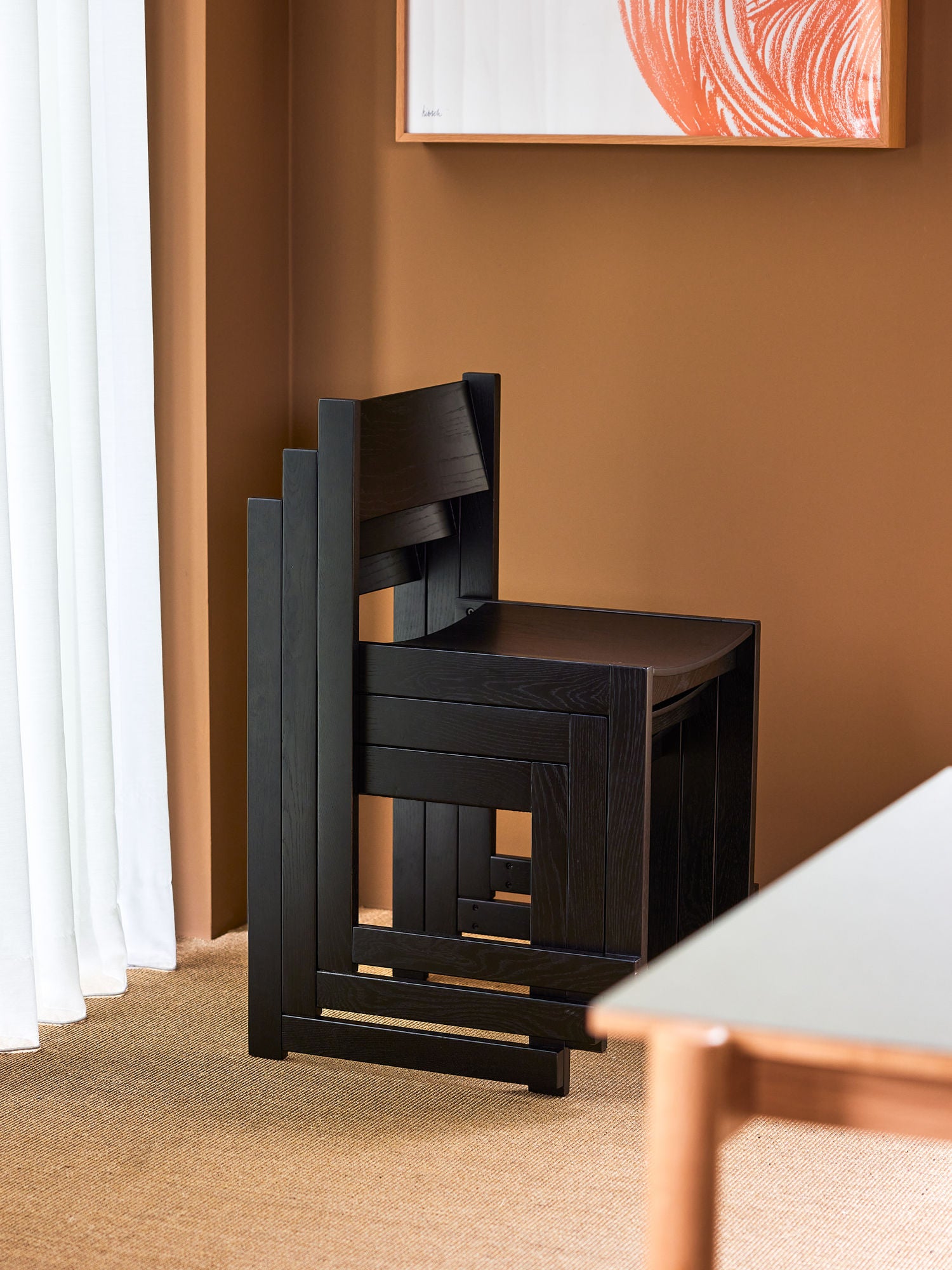 Cadeira de jantar hübsch forma preta