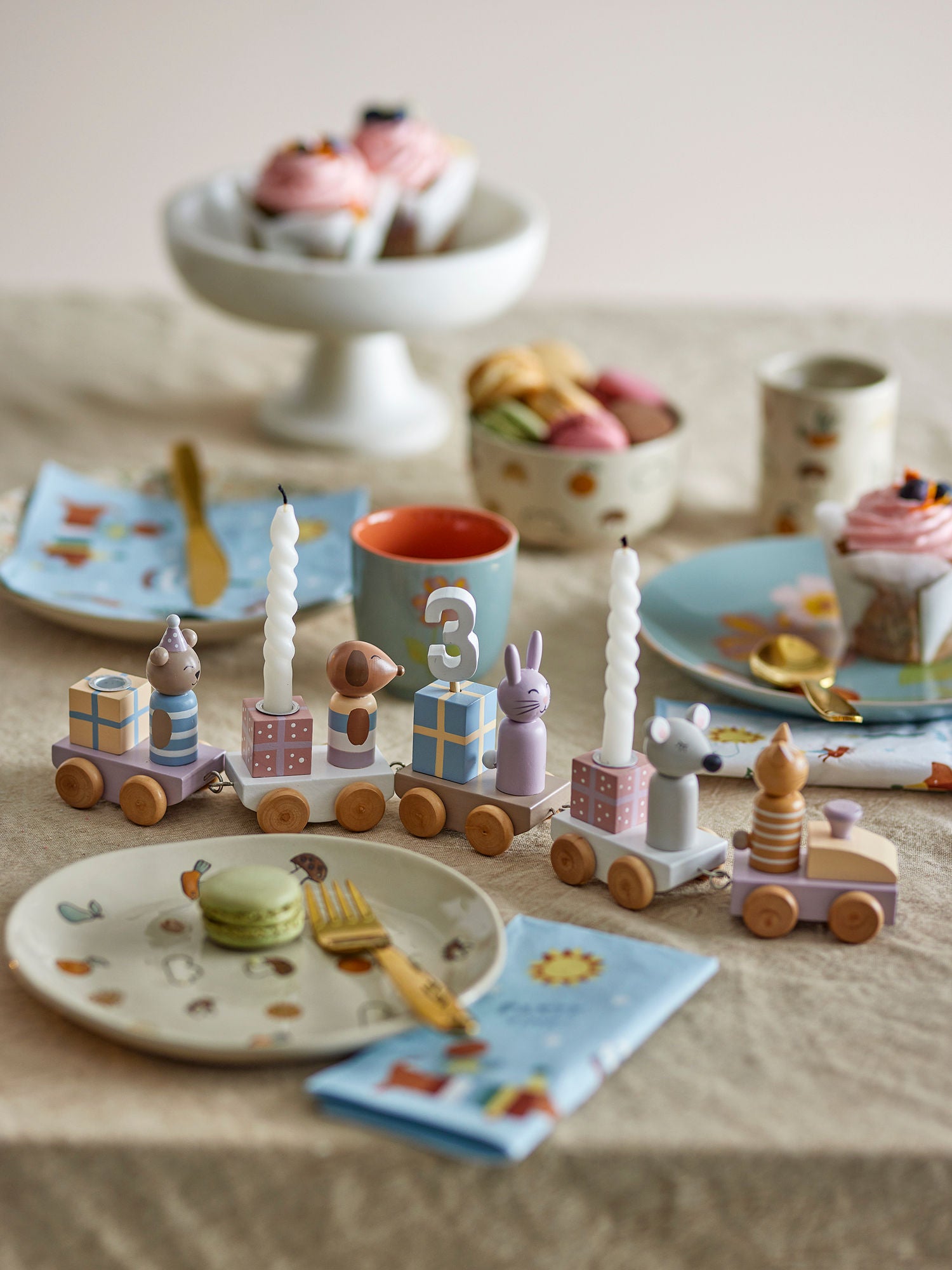 Decoração de aniversário Bloomingville MINI Junaid, rosa, FSC®100%, MDF