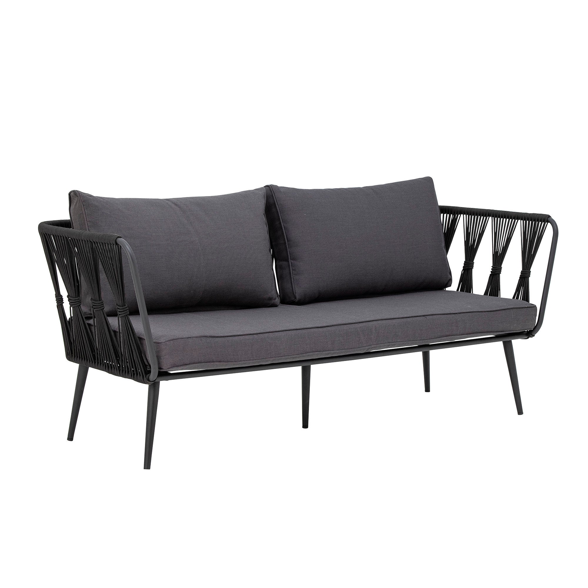 Sofá resistente ao fogo de Bloomingville Pavone, preto, metal