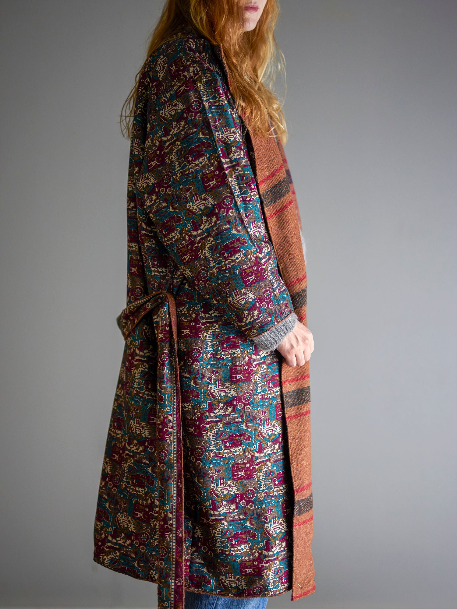 Coleção criativa Rieti Kimono, Brown, Upcycled