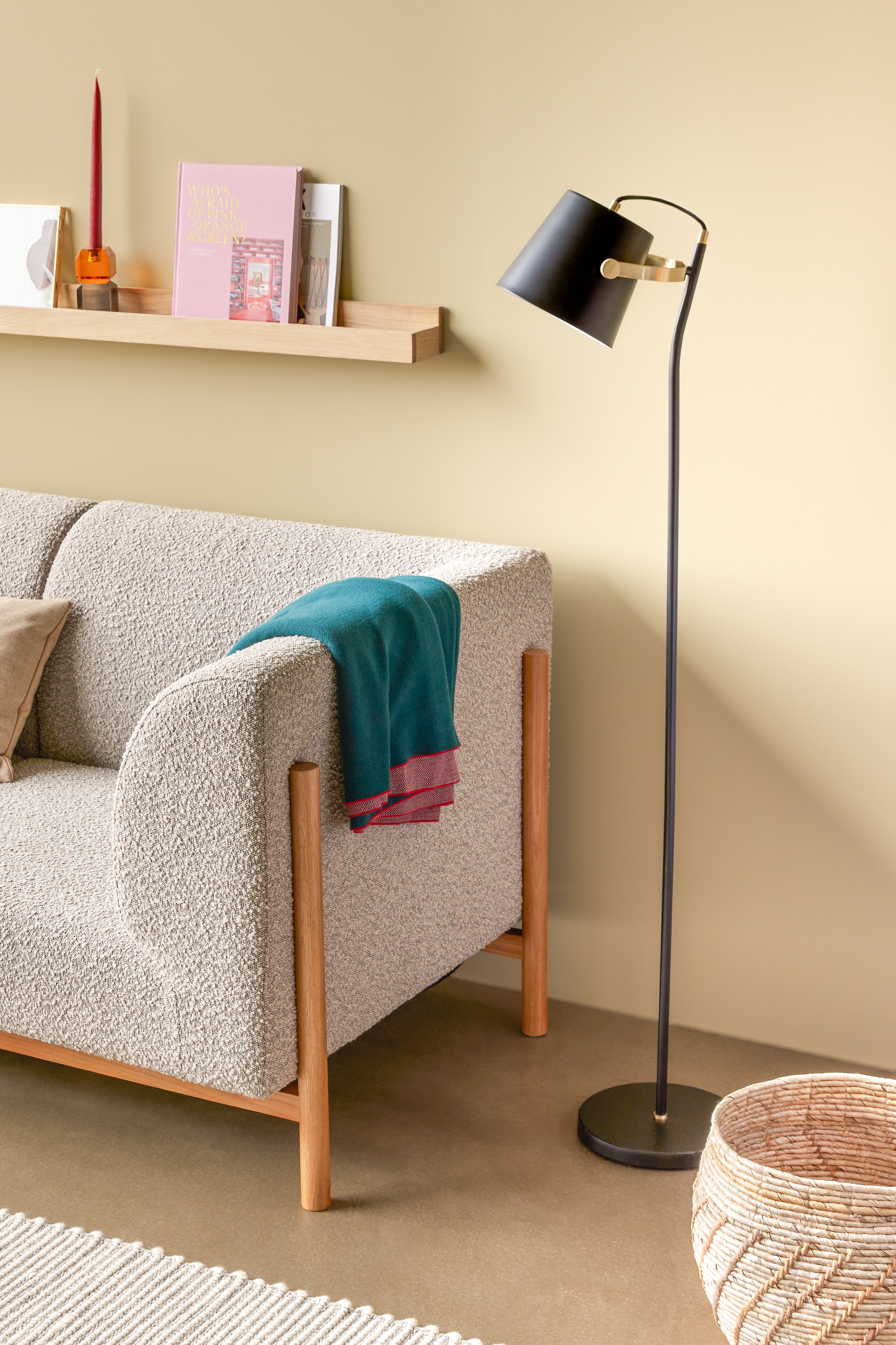 Save Castiçal Laranja/Cinza - 6x6xh14cm