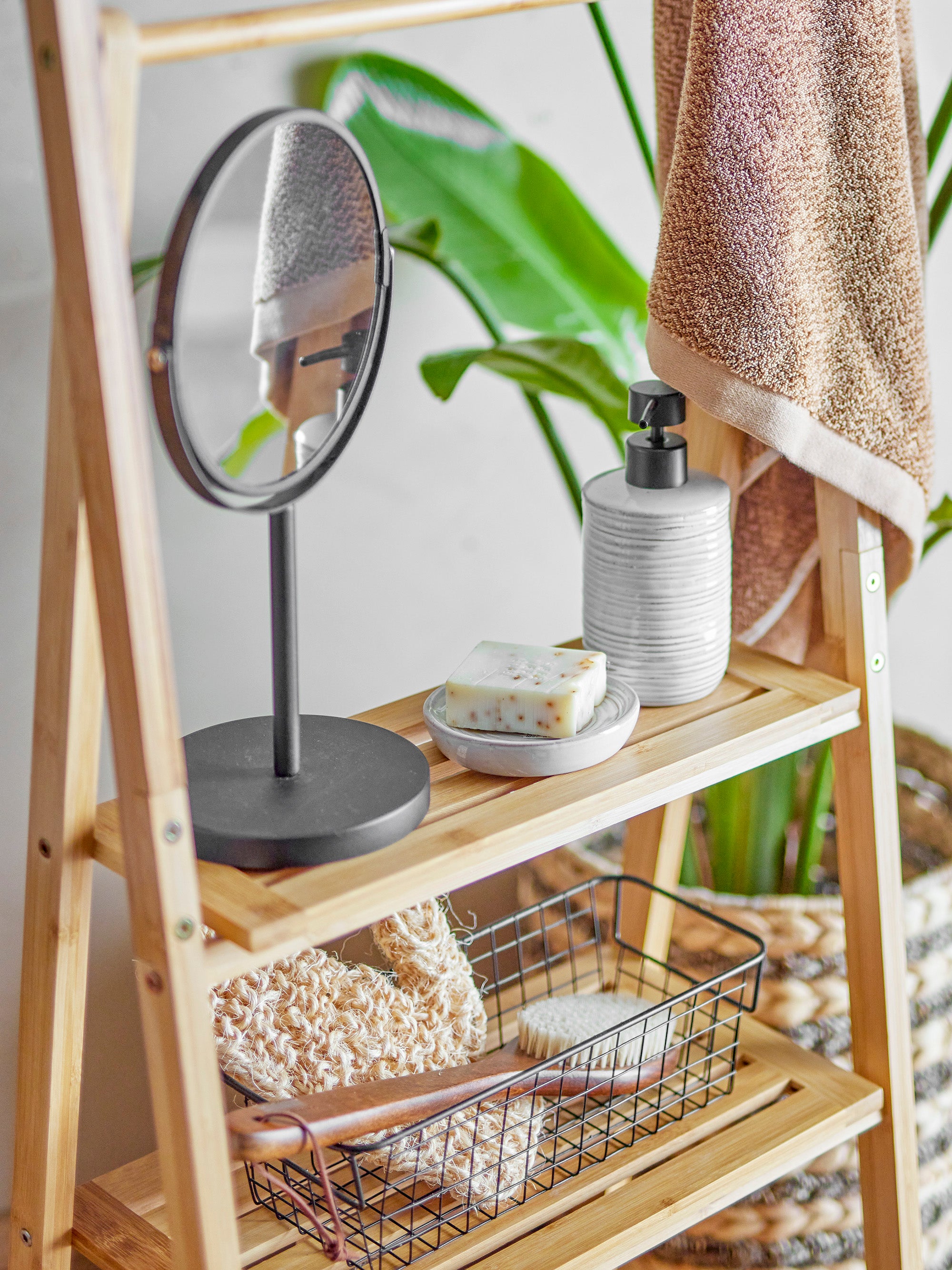 Espelho de mesa suave, preto, metal