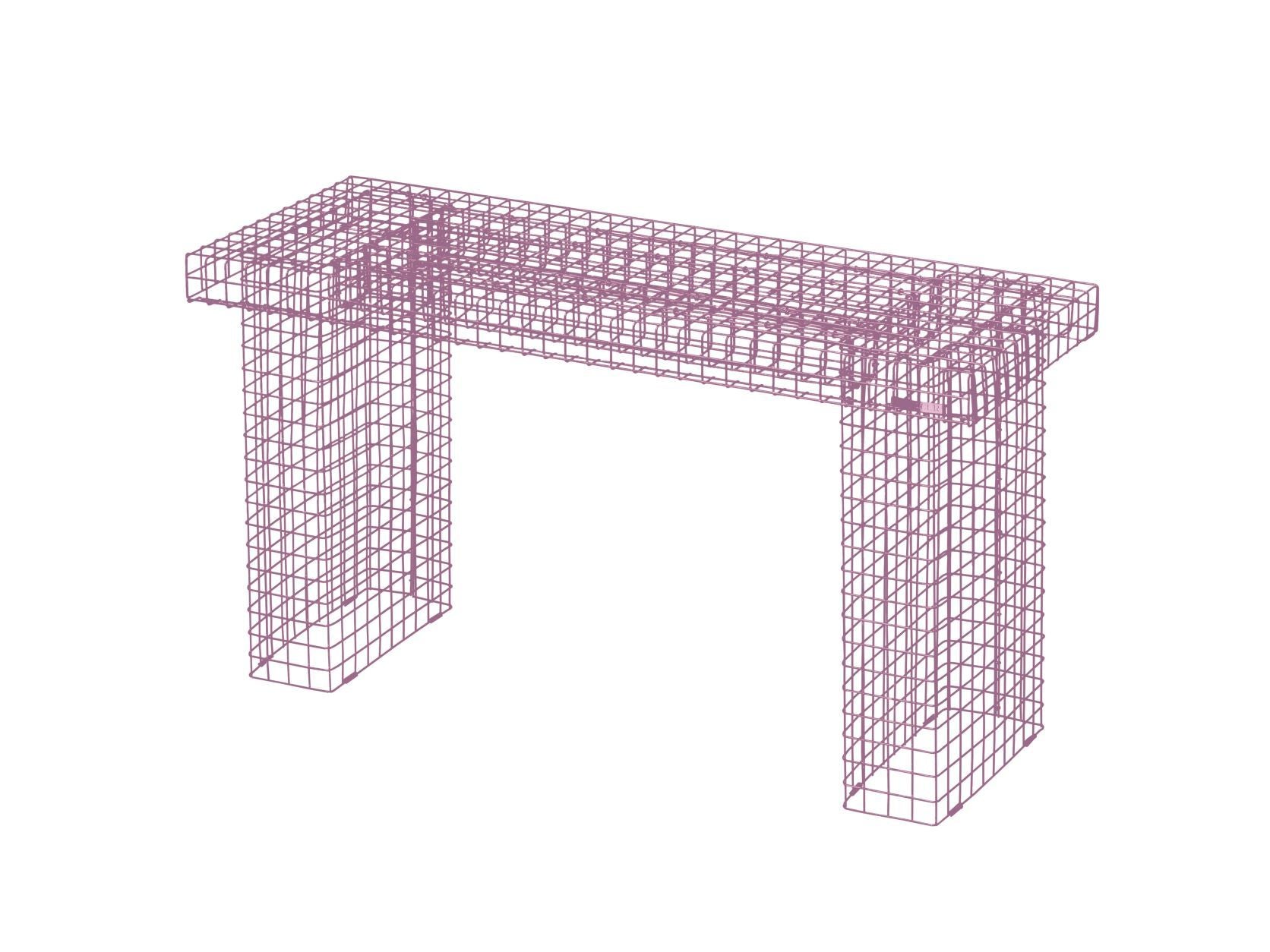 Kalager Design Wire Bench, rosa