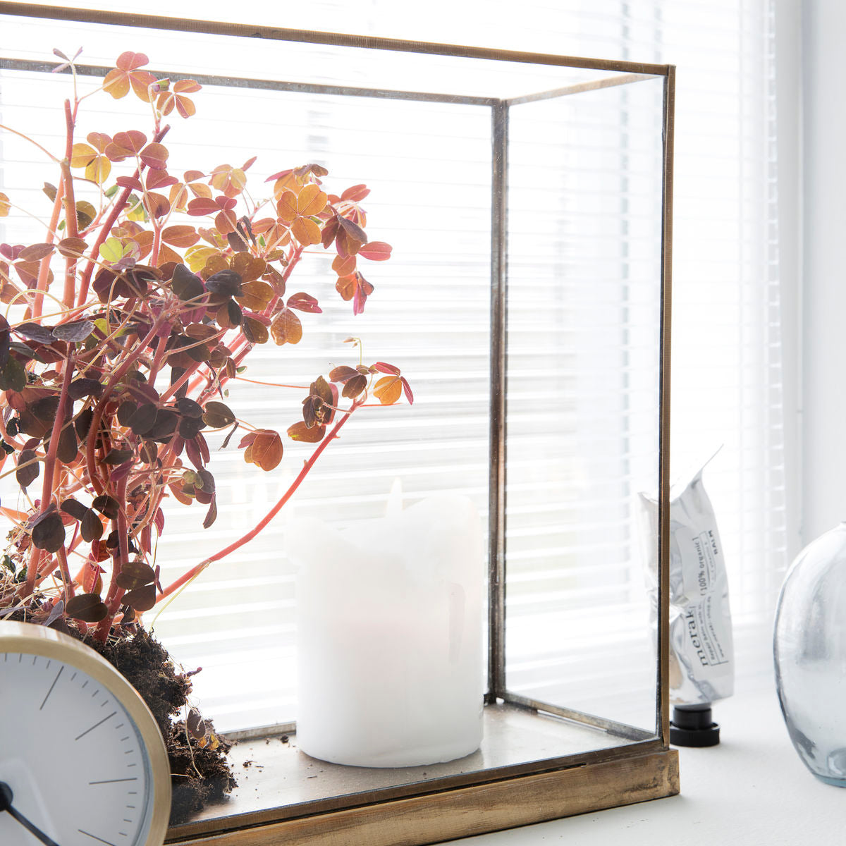 House Doctor - Caixa expositora, Latão antigo - l: 40 cm, w: 11 cm, h: 27 cm