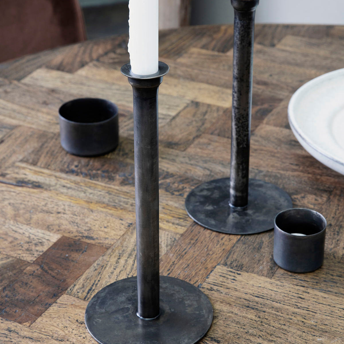 Médico da Câmara - Candlestick, Latuna, cobre antigo - H: 27 cm, dia: 12,5 cm