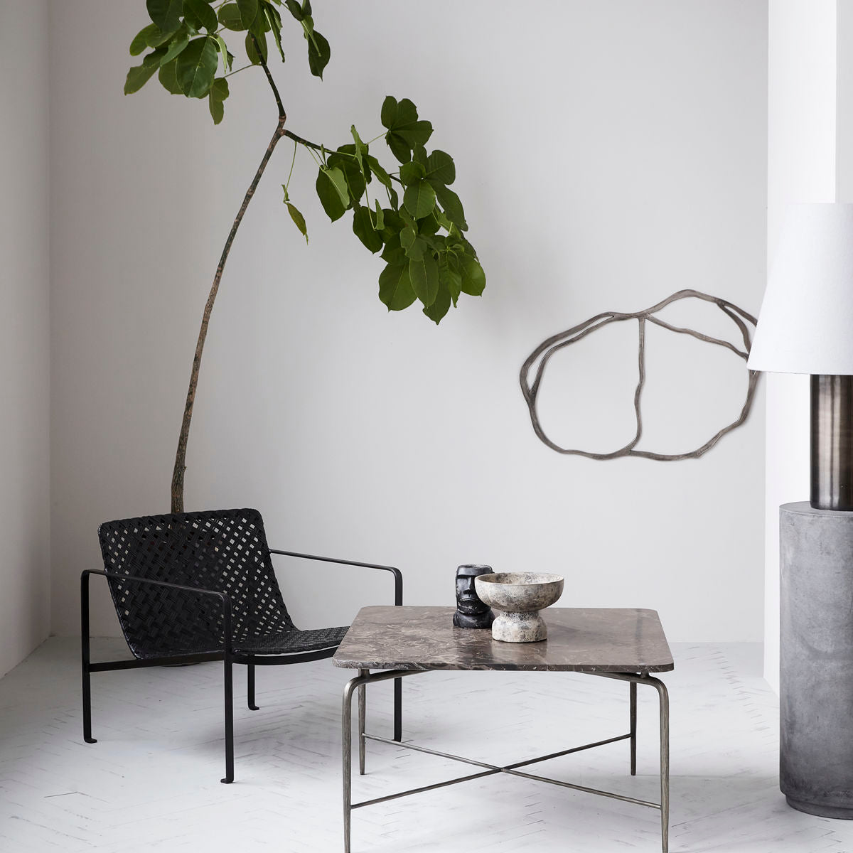 House Doctor - Mesa de centro, Quadrada, Marrom - l: 80 cm, l: 80 cm, h: 45 cm