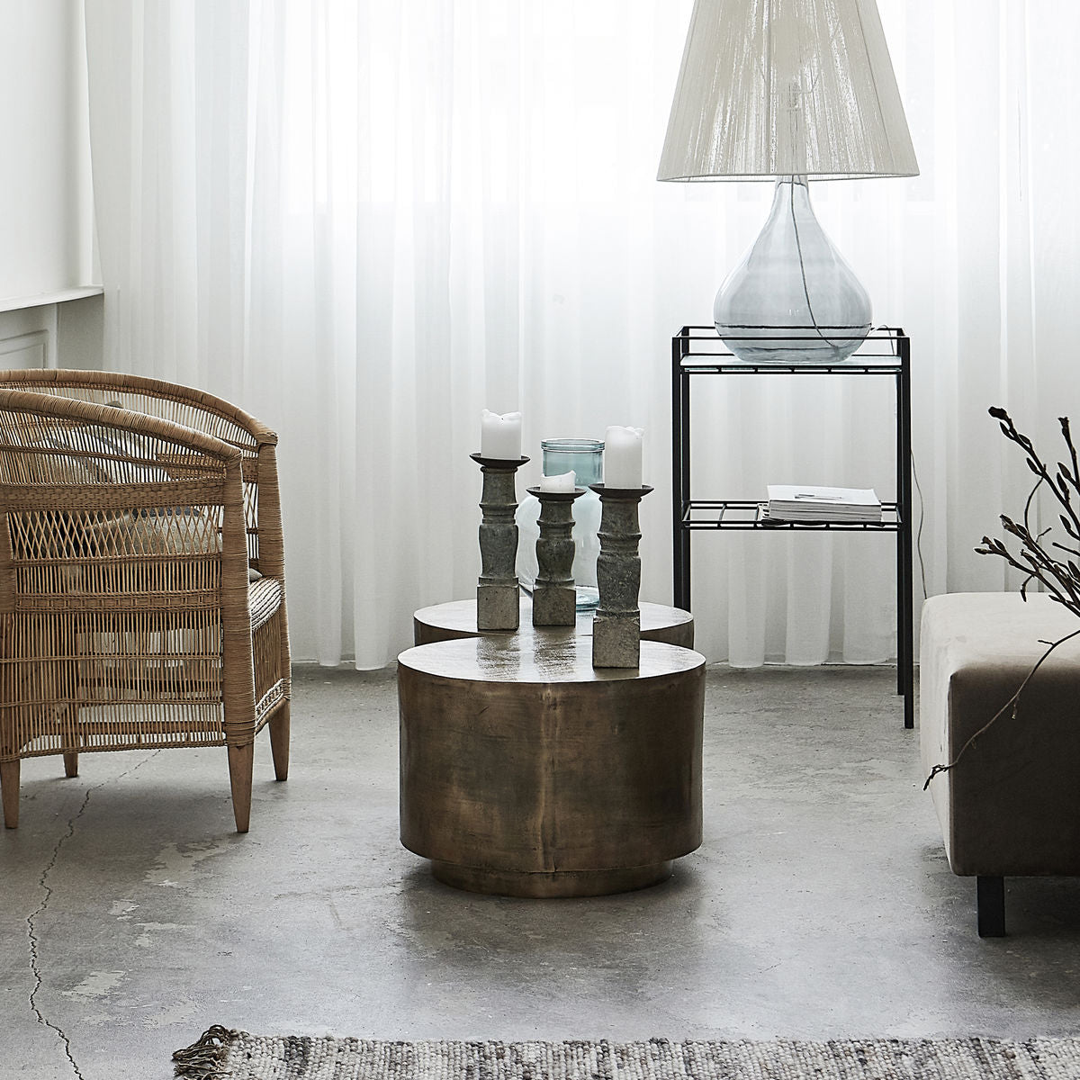 House Doctor - Castiçal, Gima, Verde - l: 10 cm, l: 10 cm, h: 23 cm