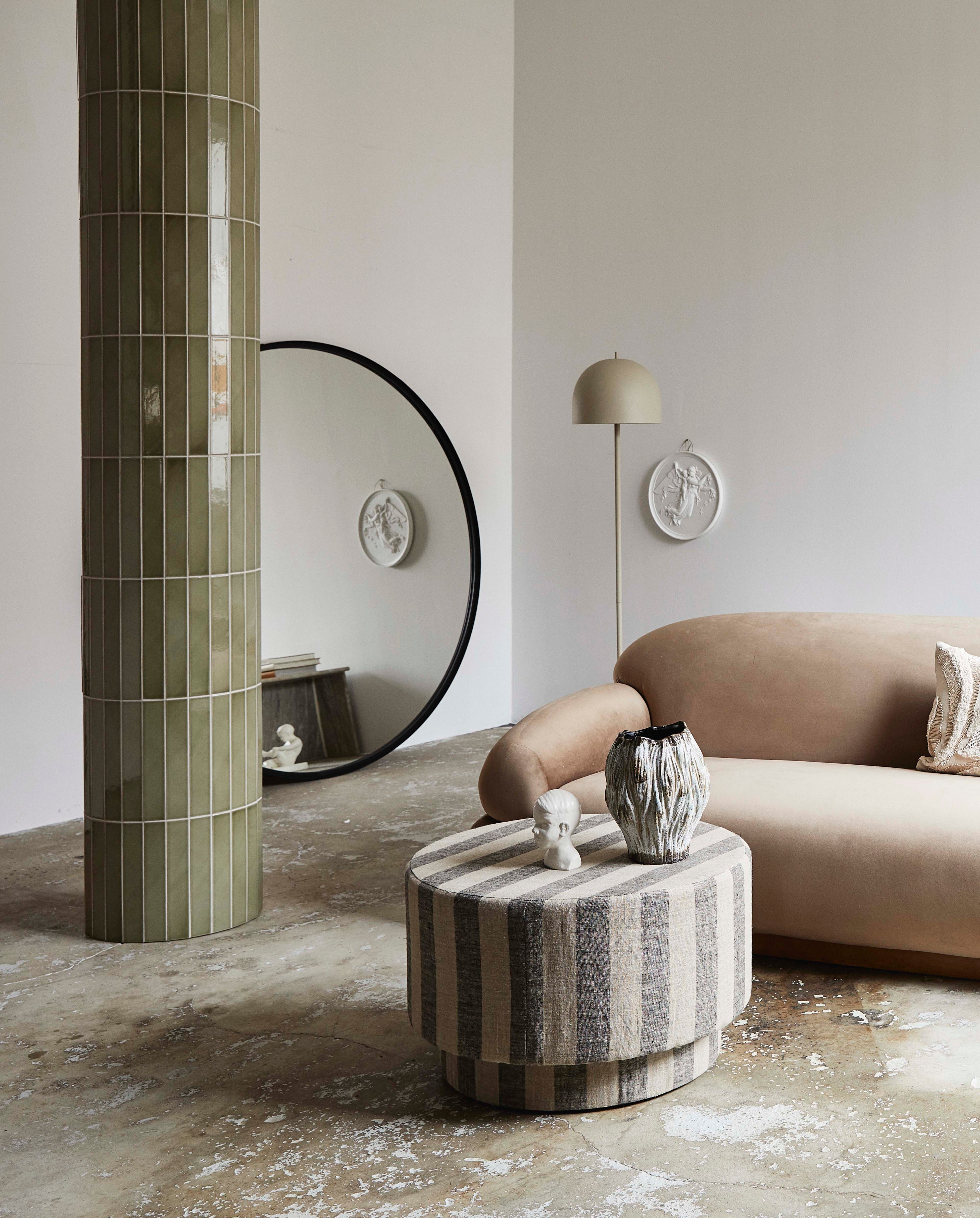 Pufe LADOGA - bege/cinza