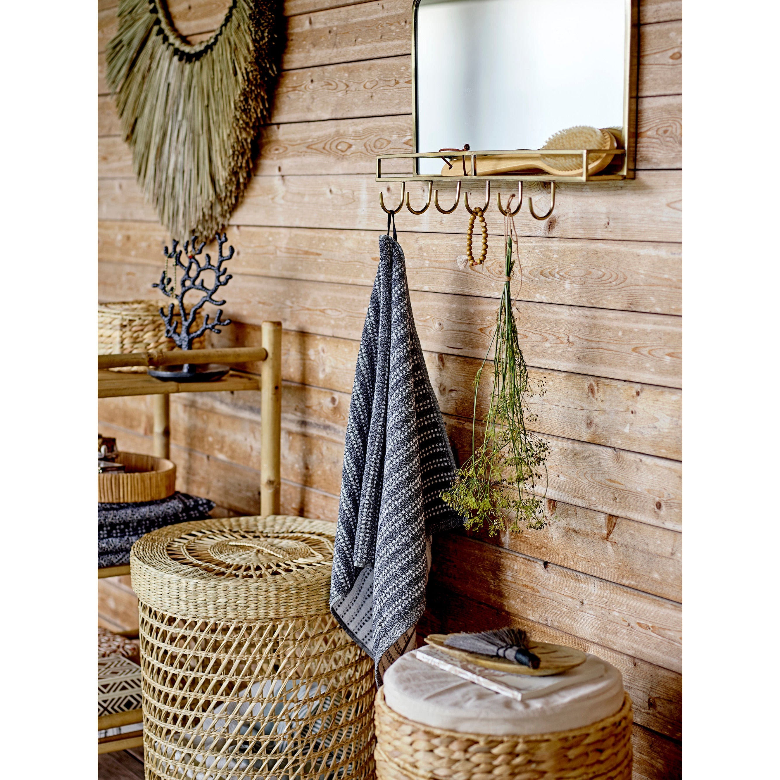 Bloomingville Shona Basket com tampa, natureza, Vandhyacinth