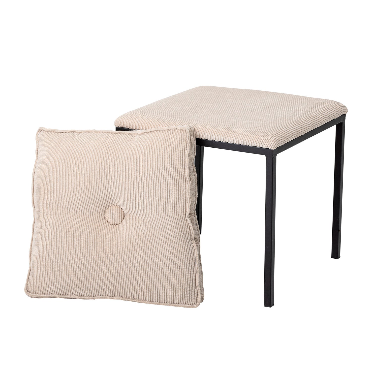 Bloomingville Tammy Taburet, Natur, Polyester B: 43cm, H: 42cm, L: 43cm - Bloomingville - DesignGaragen.dk