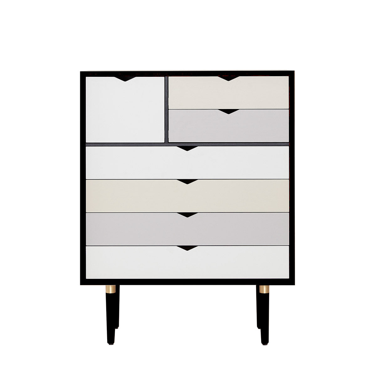 Andersen Furniture - S8 kommode i sort med flerfarvede fronter - B83xD43xH107 cm - Andersen Furniture - DesignGaragen.dk
