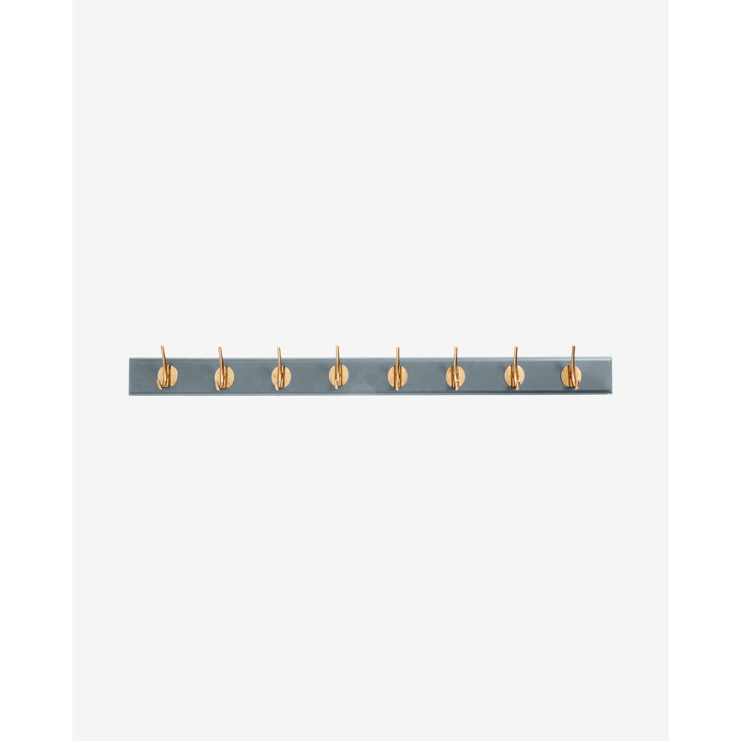 Ganchos ousados em madeira com 8 ganchos de latão - 90 cm - cinza