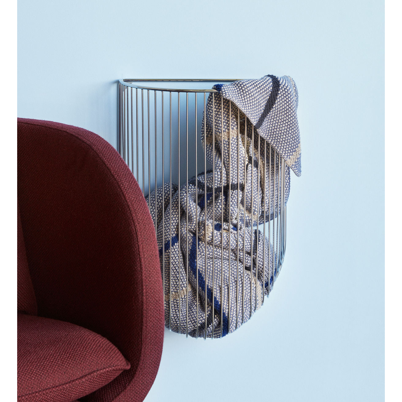 Hübsch Iris Wall Basket Nickel (conjunto de 2)