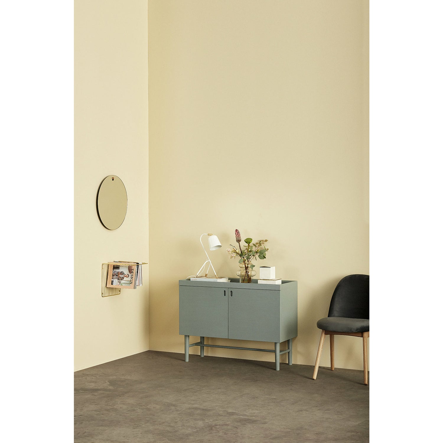 Hübsch - Vase, glas, klar/gul – ø19xh22 cm - Hübsch - DesignGaragen.dk