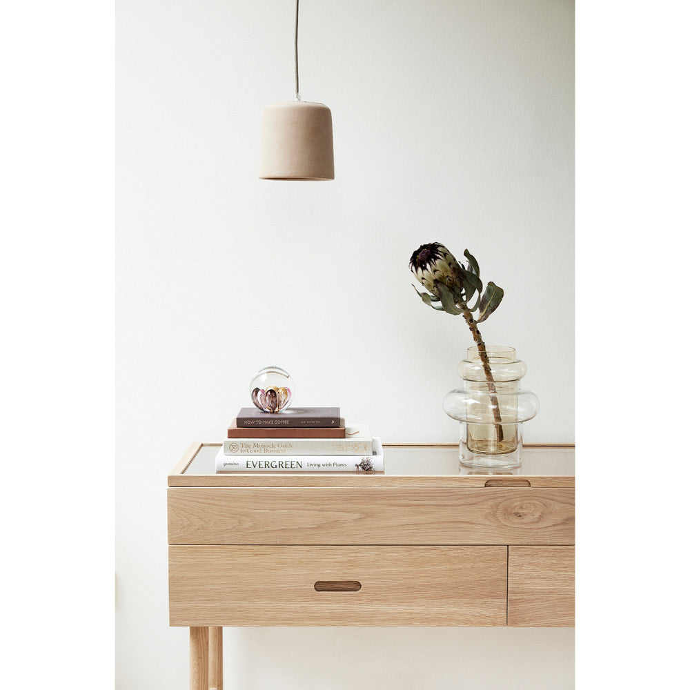 Hübsch - Vase, glas, klar/gul – ø19xh22 cm - Hübsch - DesignGaragen.dk