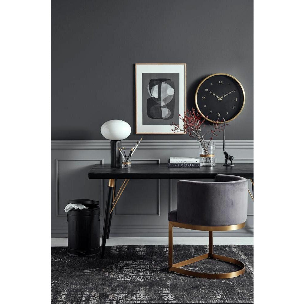 Relógio de parede de metal nordal com vidro - Ø51 cm - preto/latão