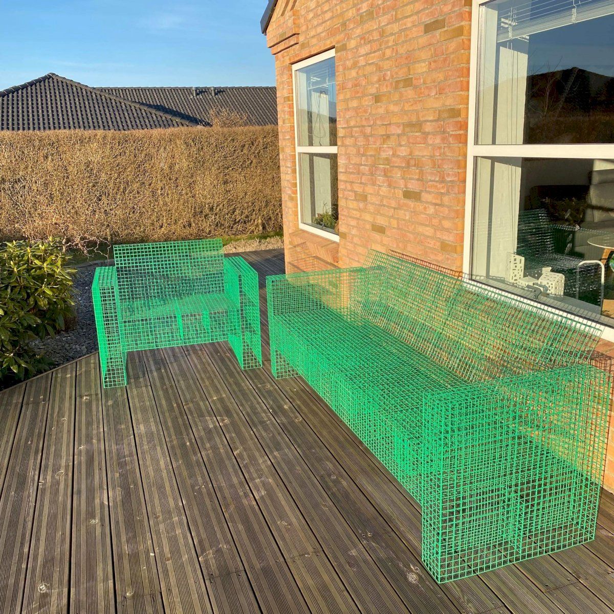 Kalager Design Wire Loungechair, Signal Green