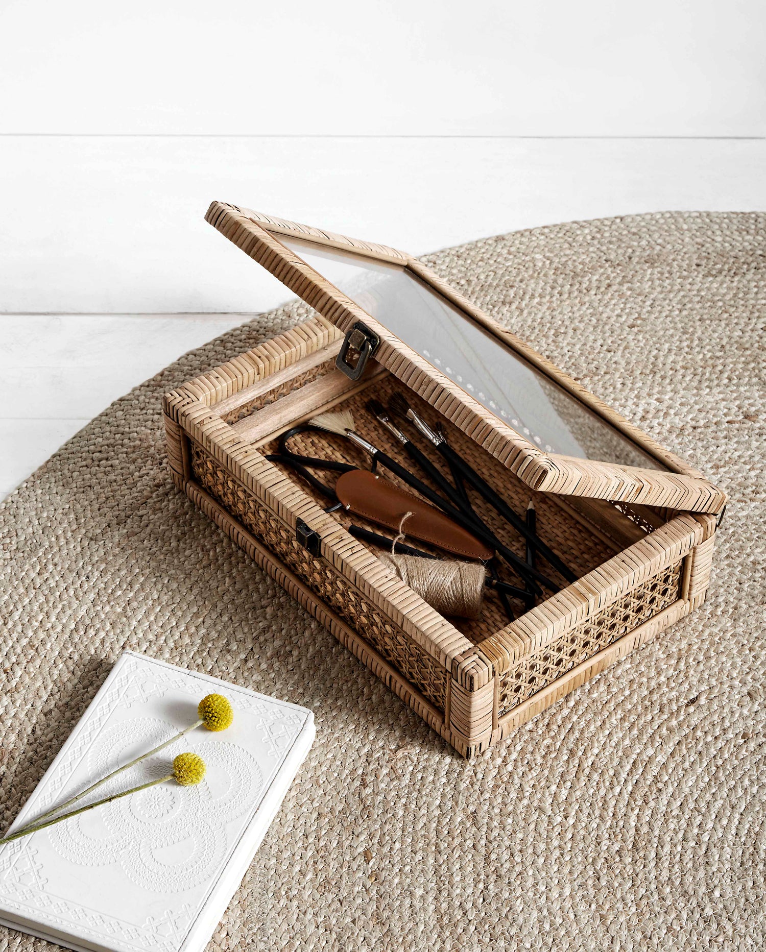 Cobertor redondo na juta - Ø150 cm - Natureza