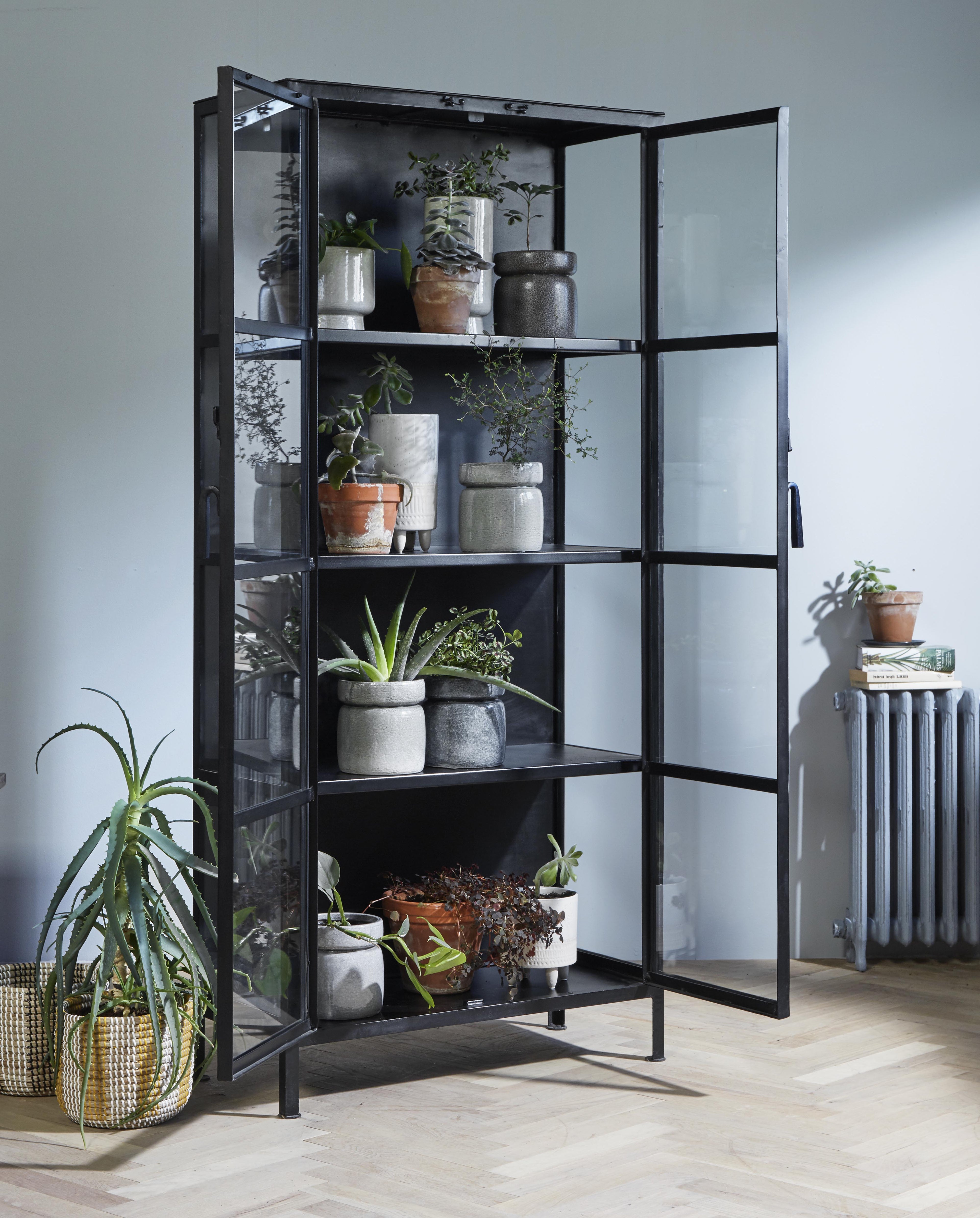 Gabinete de exibição de Phoenix em ferro - 175x80 - preto