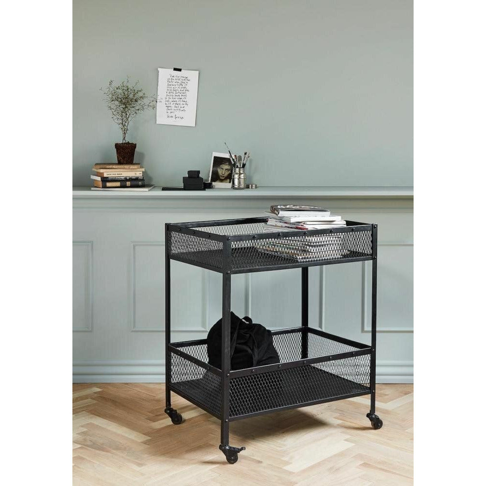 Nordal Easy Rolling Table em ferro - 77x54 cm - preto