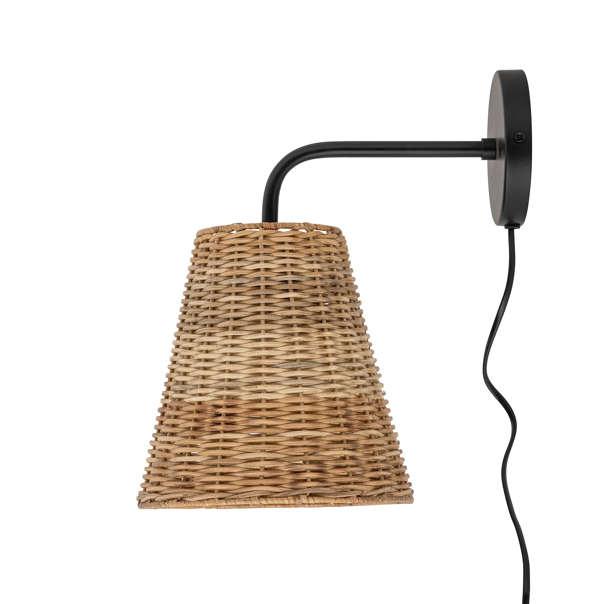 BLOOMINGVILLE Thed Væglampe, Natur, Rattan - L29xH34xW21,5 cm - DesignGaragen.dk.