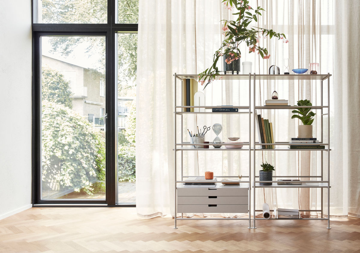 Hübsch divide prateleira cinza