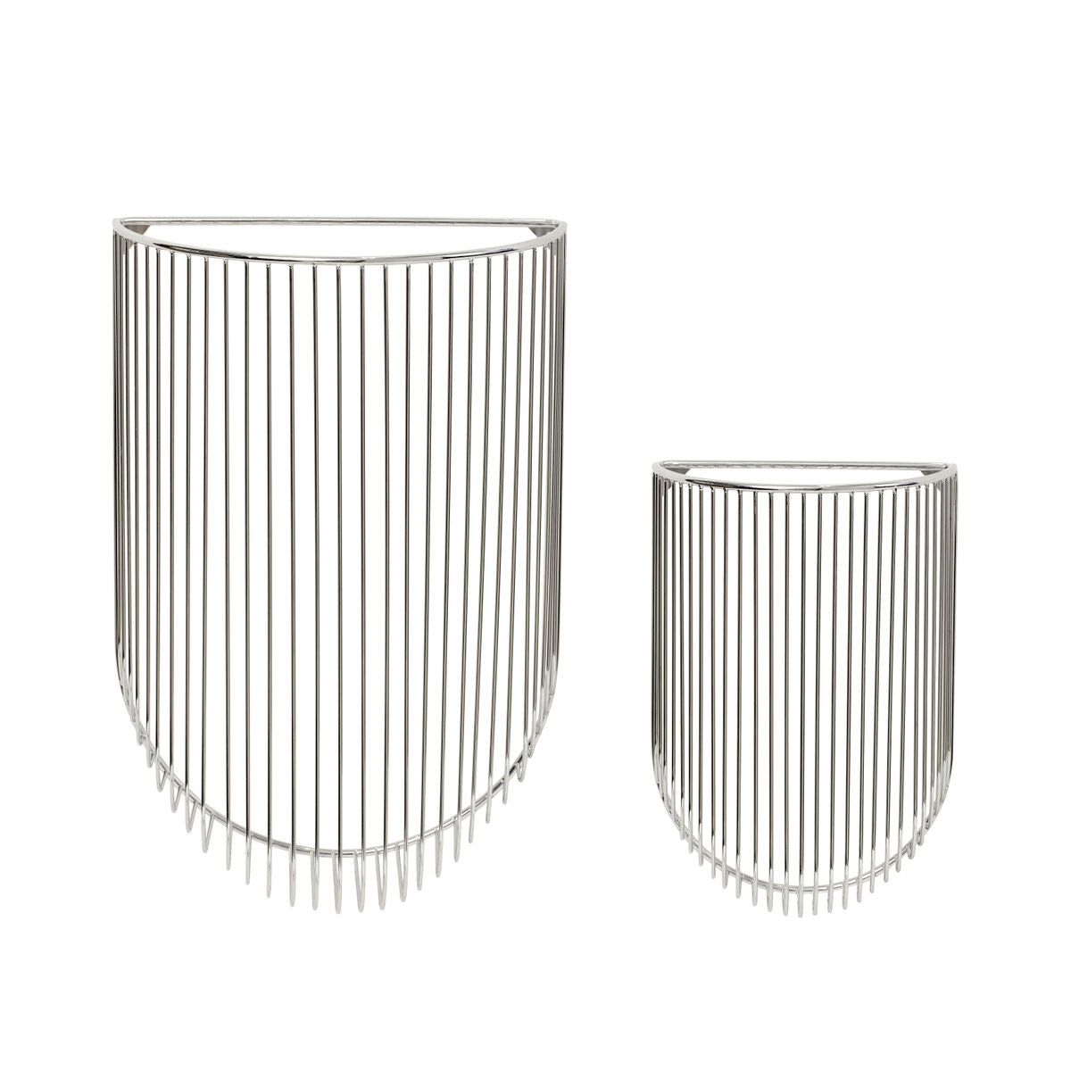 Hübsch Iris Wall Basket Nickel (conjunto de 2)