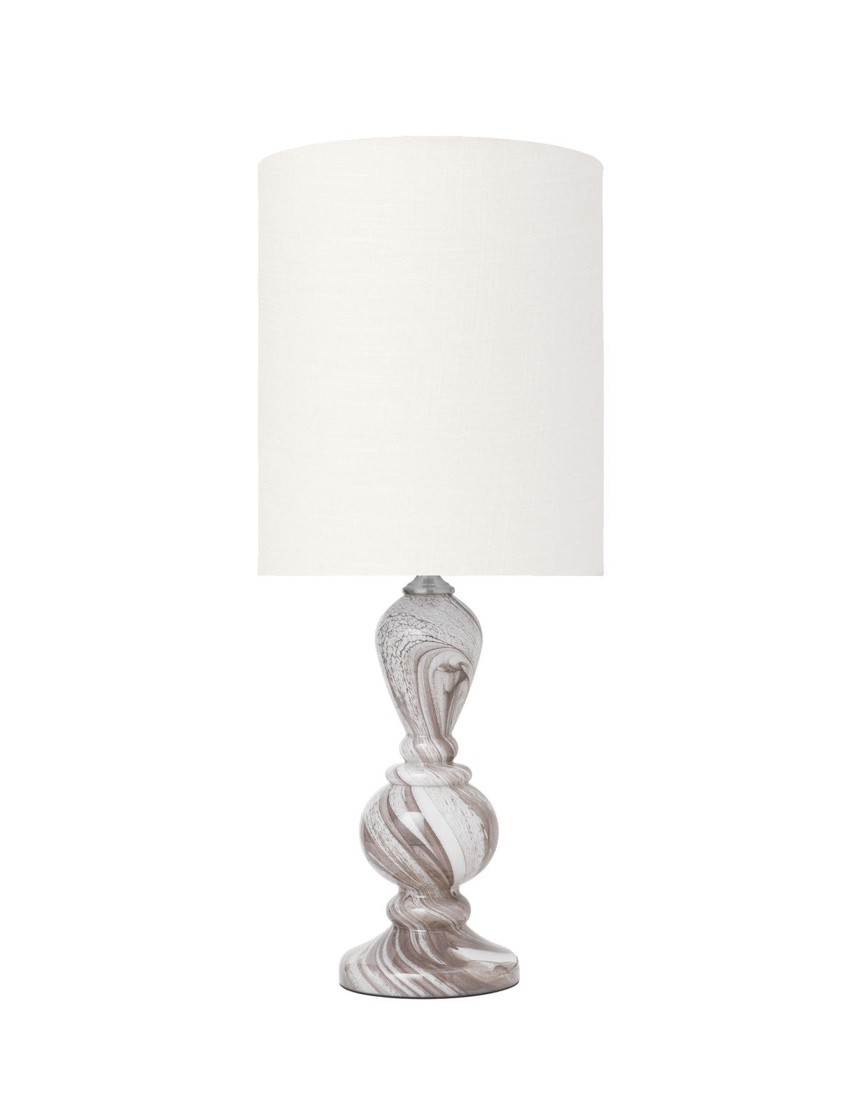 Lâmpada de vidro Cosy Living Christine - TAUPE SWIRL w. Sombra Gertrud Ivory
