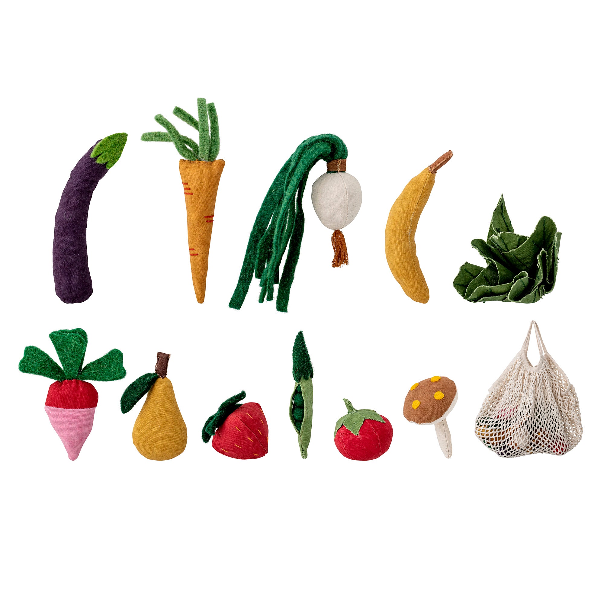 Elhardt Legetøjsmad, Gul, Bomuld - L40xH30xW10 cm, Set of 12 - BLOOMINGVILLE MINI - DesignGaragen.dk