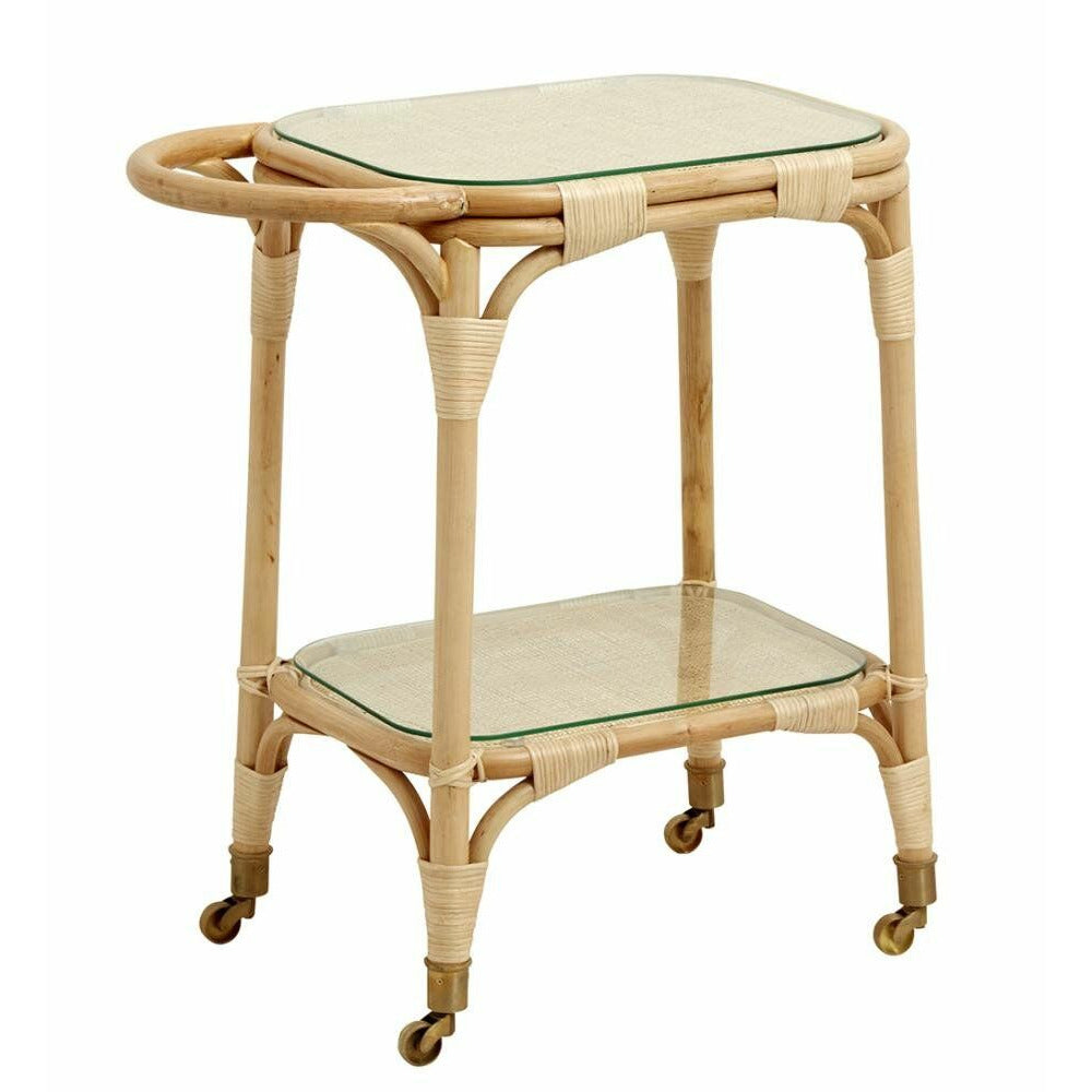 Nordal Bali Rolling Table / barra em vime - 73x43 cm - Natureza
