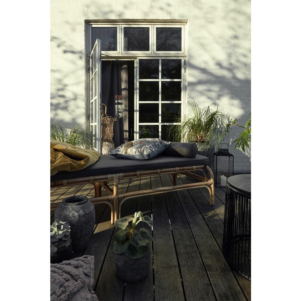 Nordal Bali Daybed em Rattan com almofada - L203 cm - Natureza/Gray