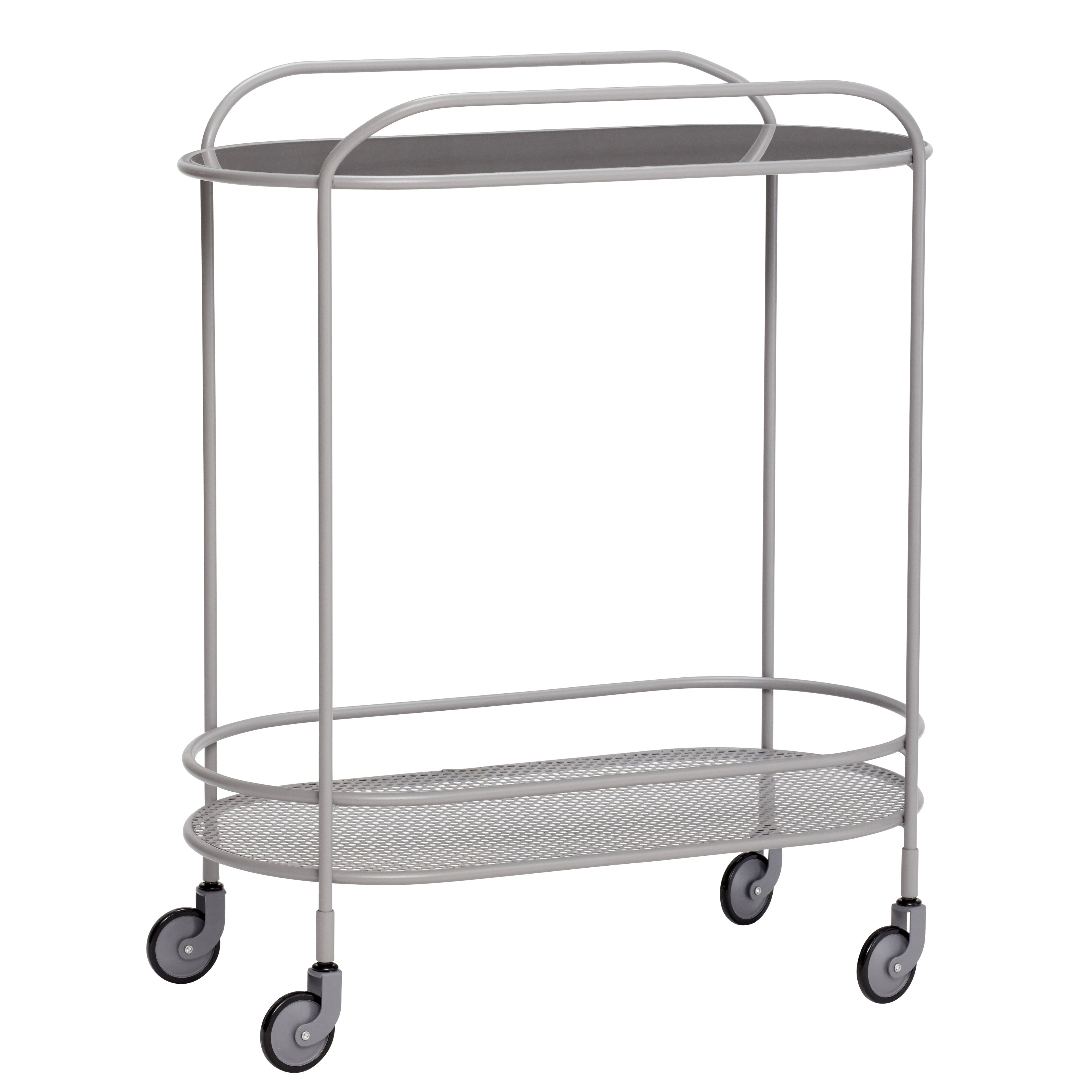 Refletir mesa de rolamento cinza - 71x37xh86cm