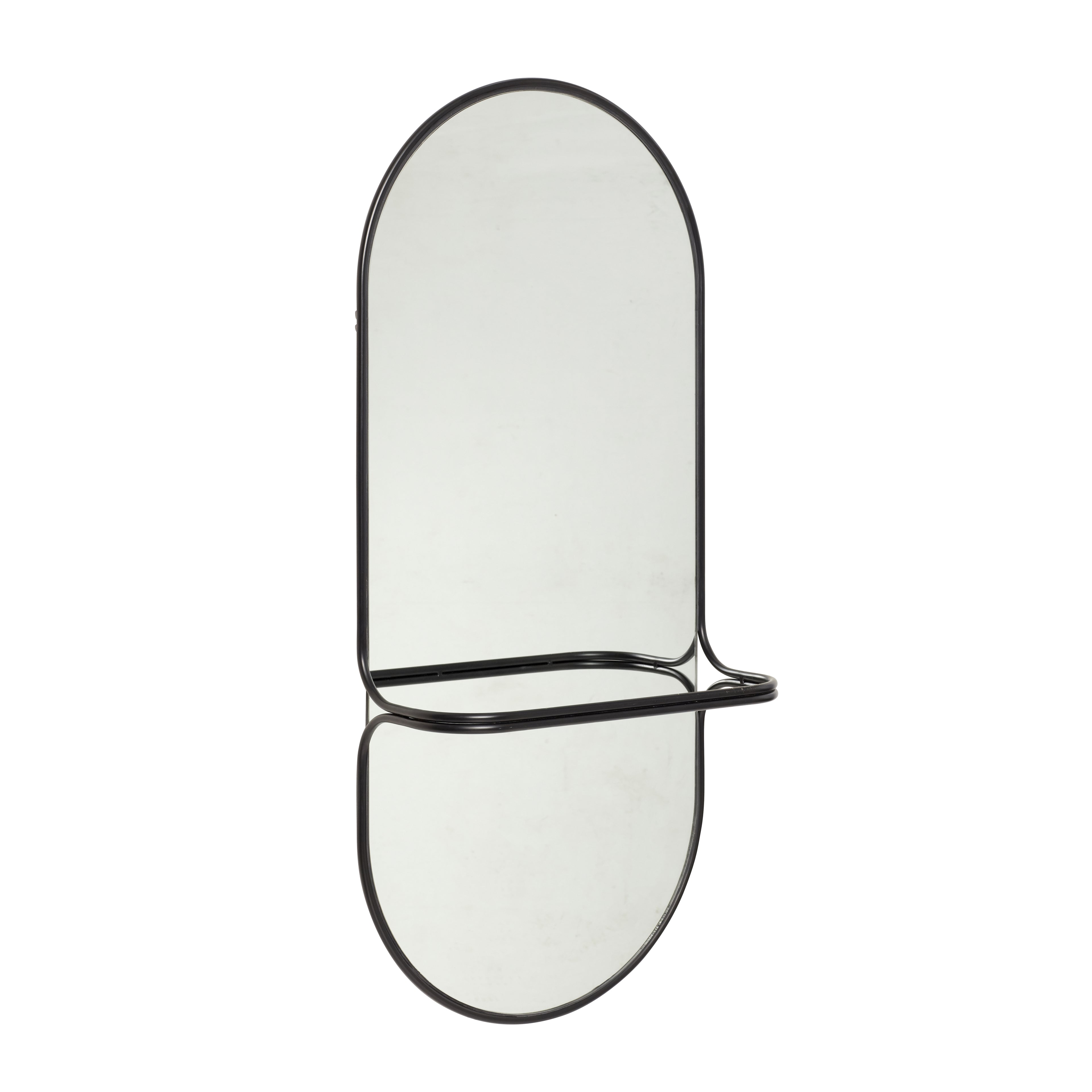 Mirror de parede de transporte preto - 46x21xh102cm