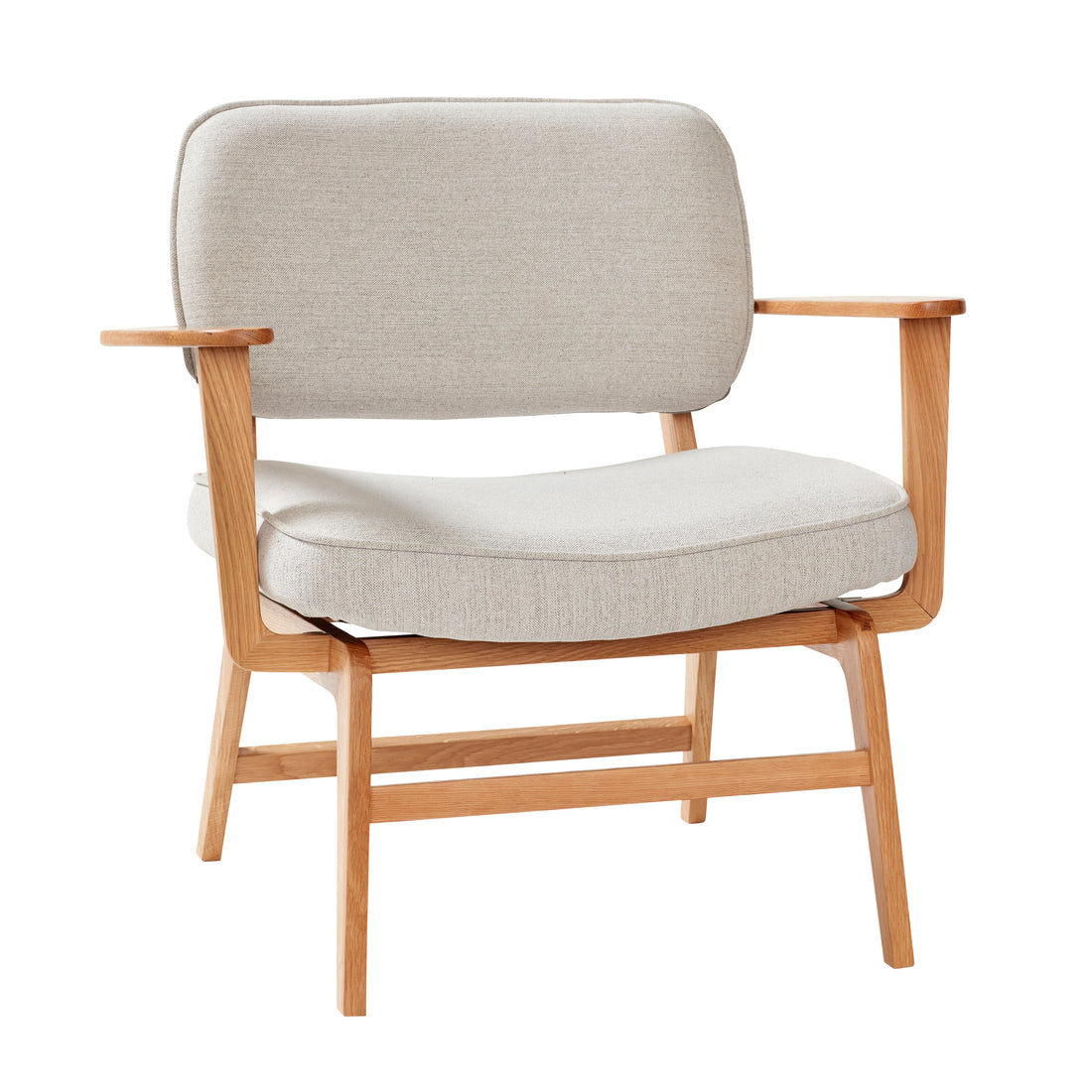 Cadeira de lounge de neblina cinza/natureza - 80x64xh71cm