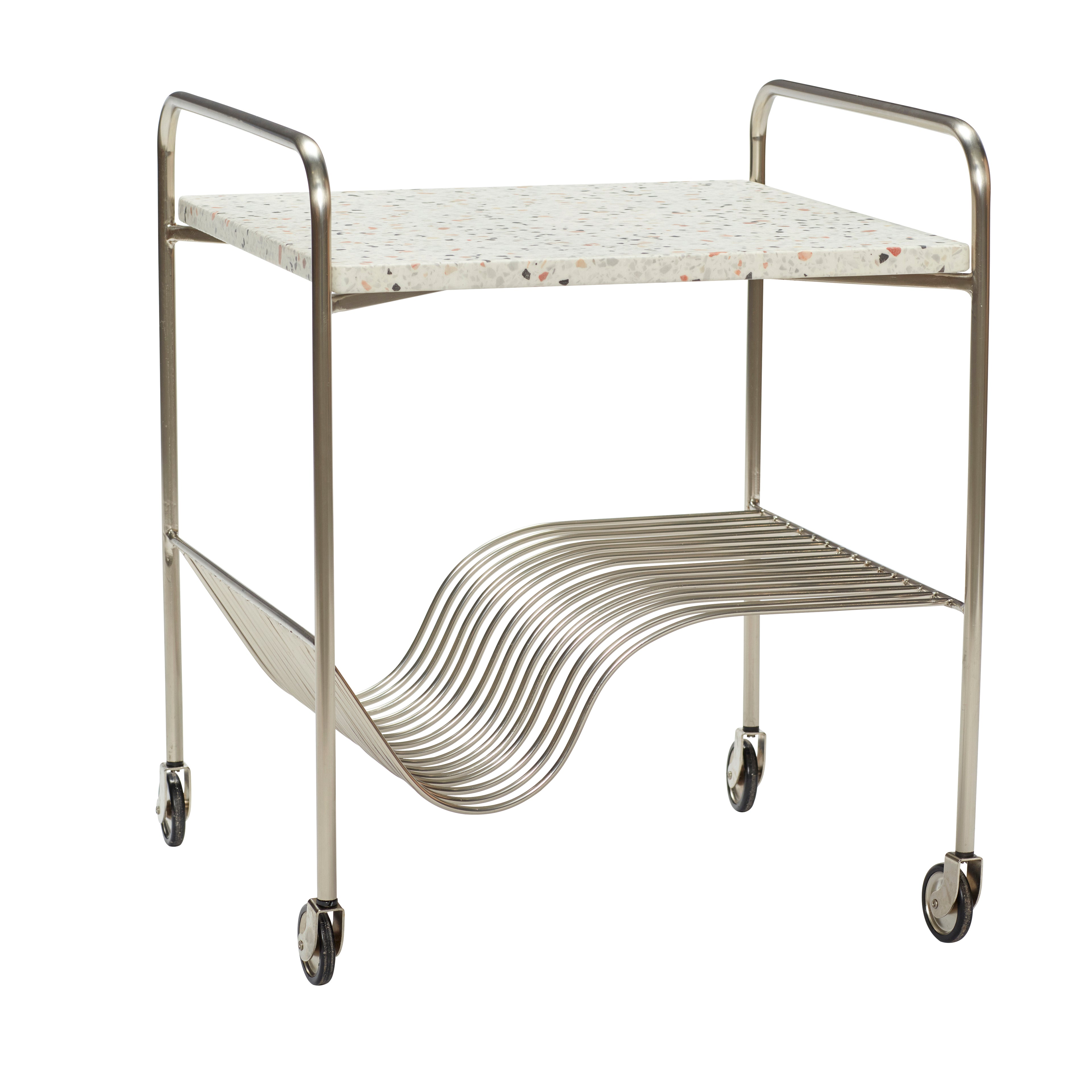 Terrazzo/níquel de mesa de onda - 50x49xh51cm