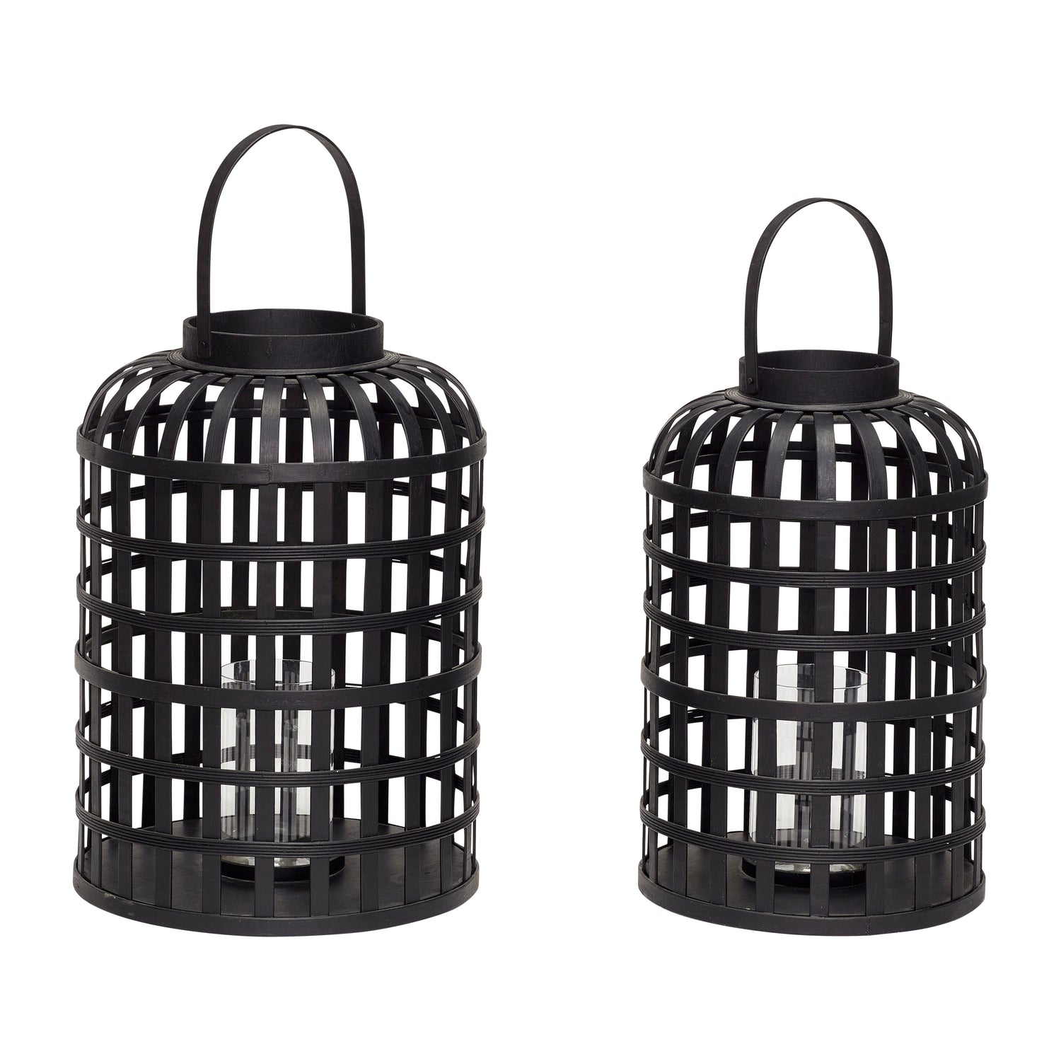 Lanternas de grade preto (conjunto de 2) - Ø35xh54, Ø41xh58cm