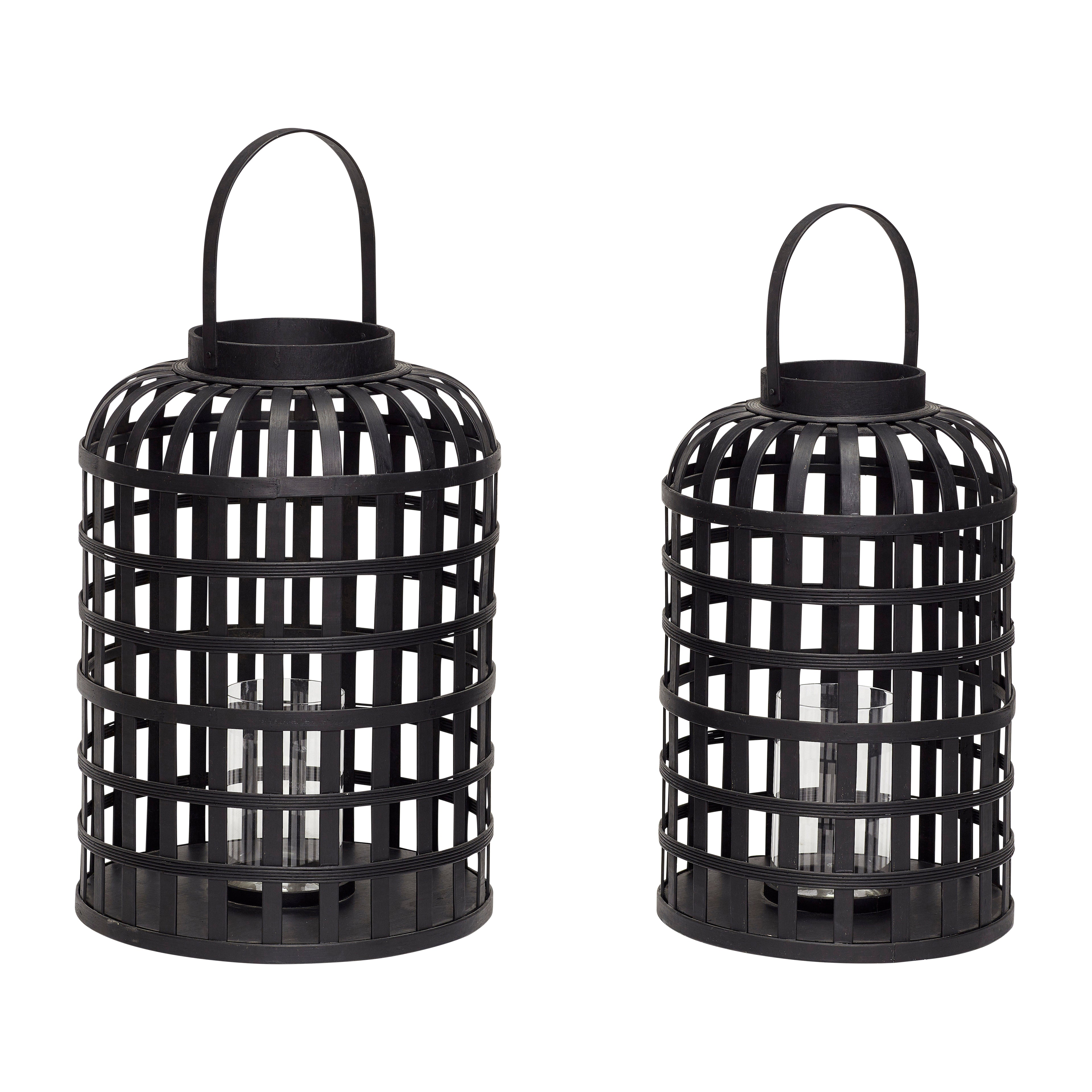 Lanternas de grade preto (conjunto de 2) - Ø35xh54, Ø41xh58cm